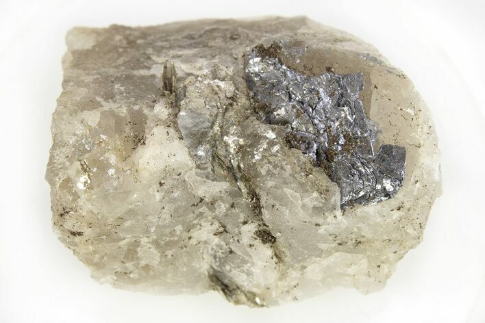 Gleaming Molybdenite in Quartz - La Corne, Canada #260846
